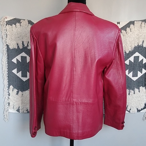 Vintage Leather Blazer/ Jacket Size 9 - Picture 3 of 8